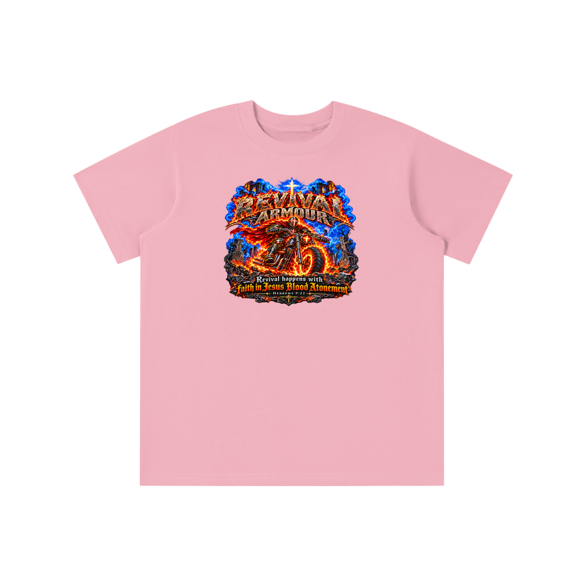 REVIVAL ARMOUR REVIVAL HAPPENS WITH FAITH IN JESUS BLOOD ATONEMENT - HEBREWS 9:22 youth T-shirt