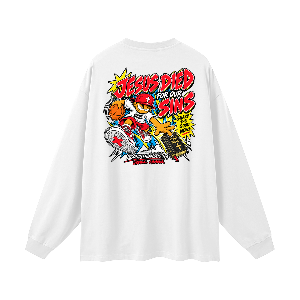 REVIVAL EST. 2026 ARMOUR JESUS DIED FOR OUR SINS Long Sleeve T-Shirt