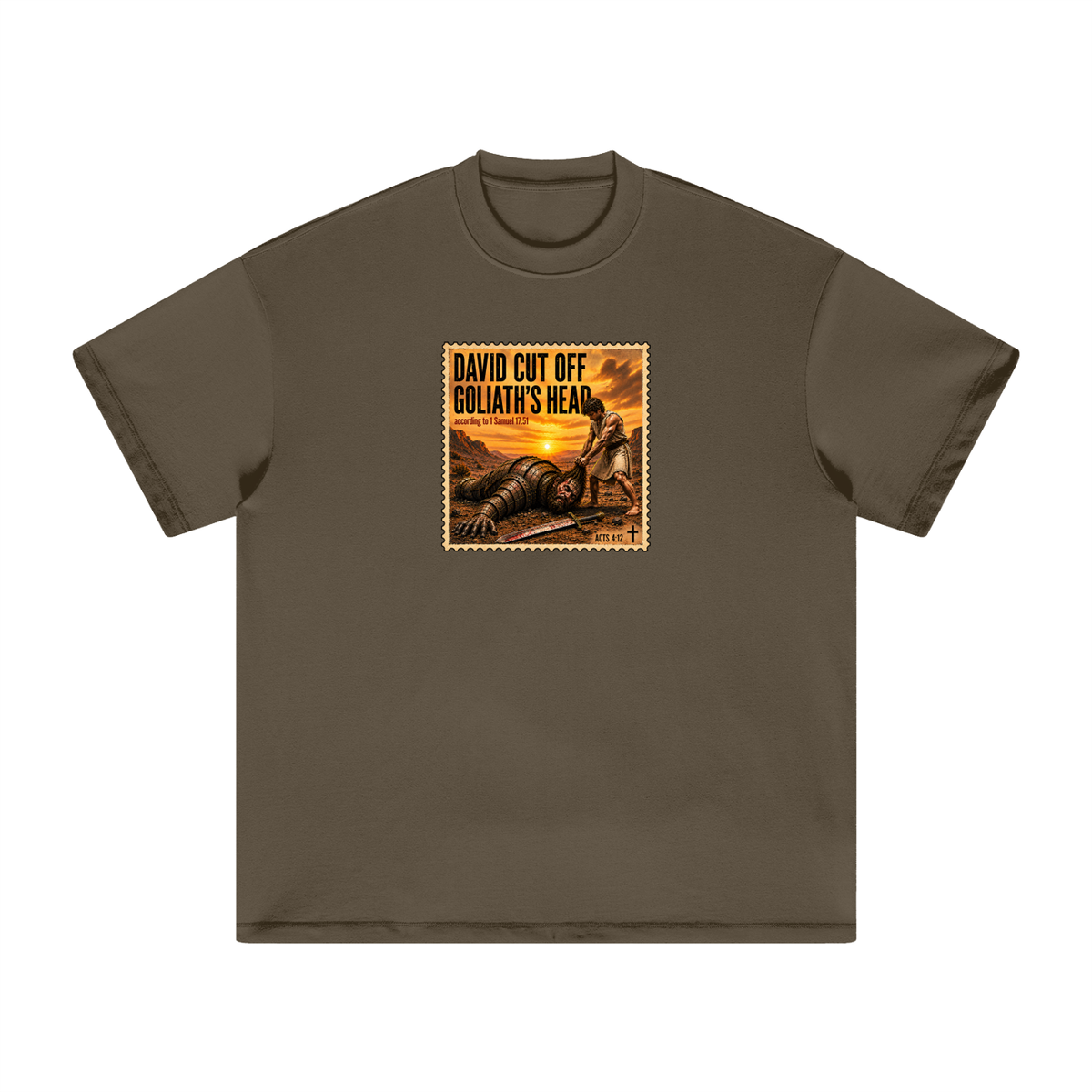 David cut off Goliath's head according to 1 Samuel 17:51 T-Shirt