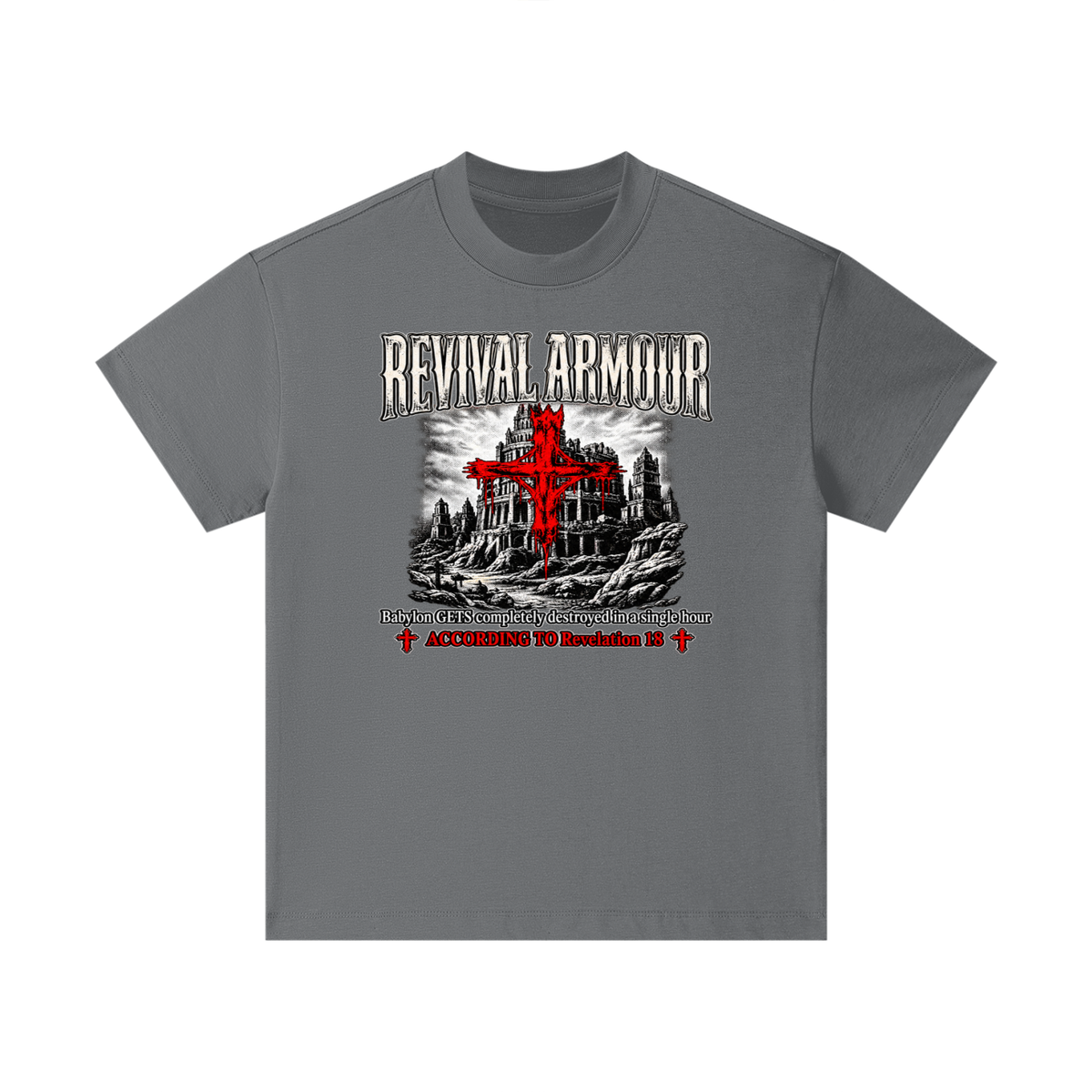 REVIVAL ARMOUR Babylon GETS completely destroyed in a single hour ACCORDING TO Revelation 18 Kids T-Shirt