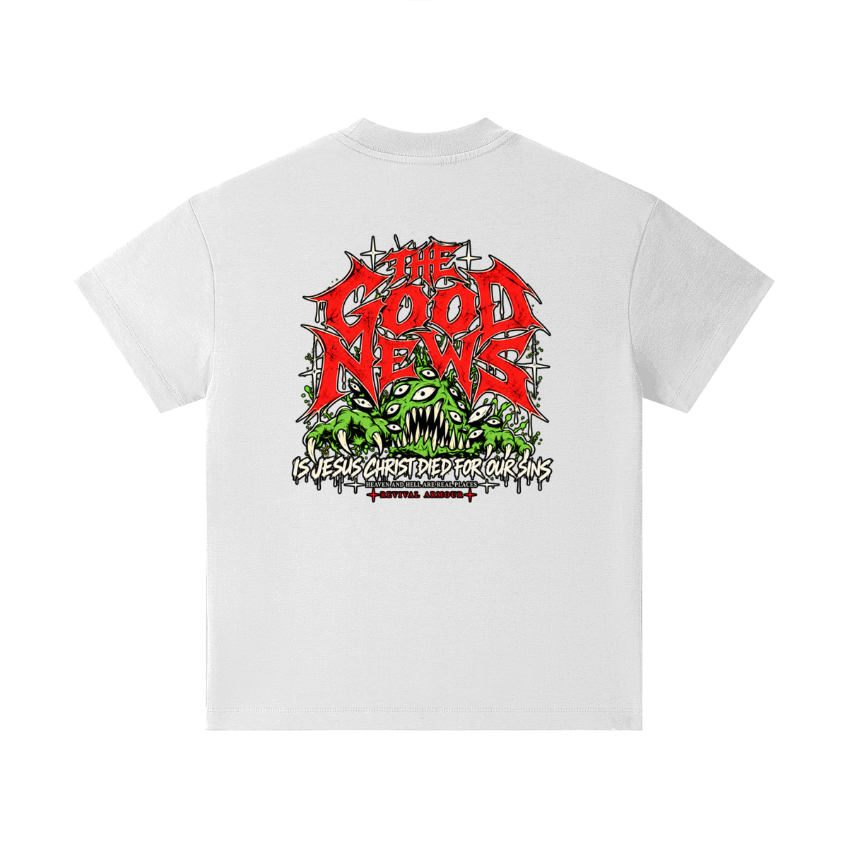 ACCORDING TO 1 CORINTHIANS 15:1-4 NLT THE GOOD NEWS IS JESUS CHRIST DIED FOR OUR SINS HEAVEN AND HELL ARE REAL PLACES Kids T-Shirt