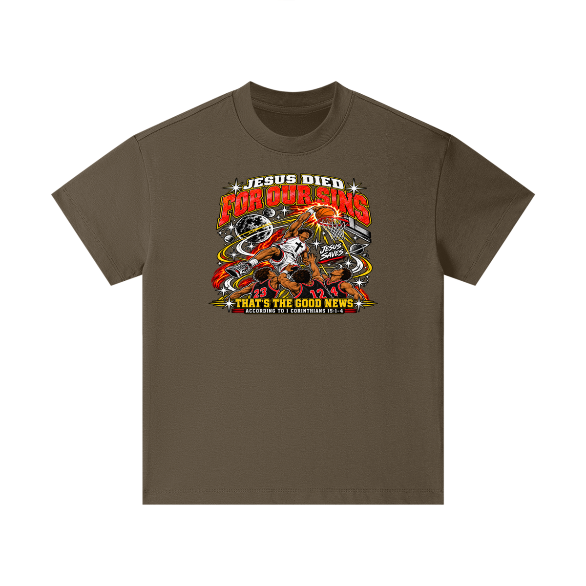 Jesus died for our sins that's the good news according to 1 Corinthians 15:1-4 Kids T-Shirt