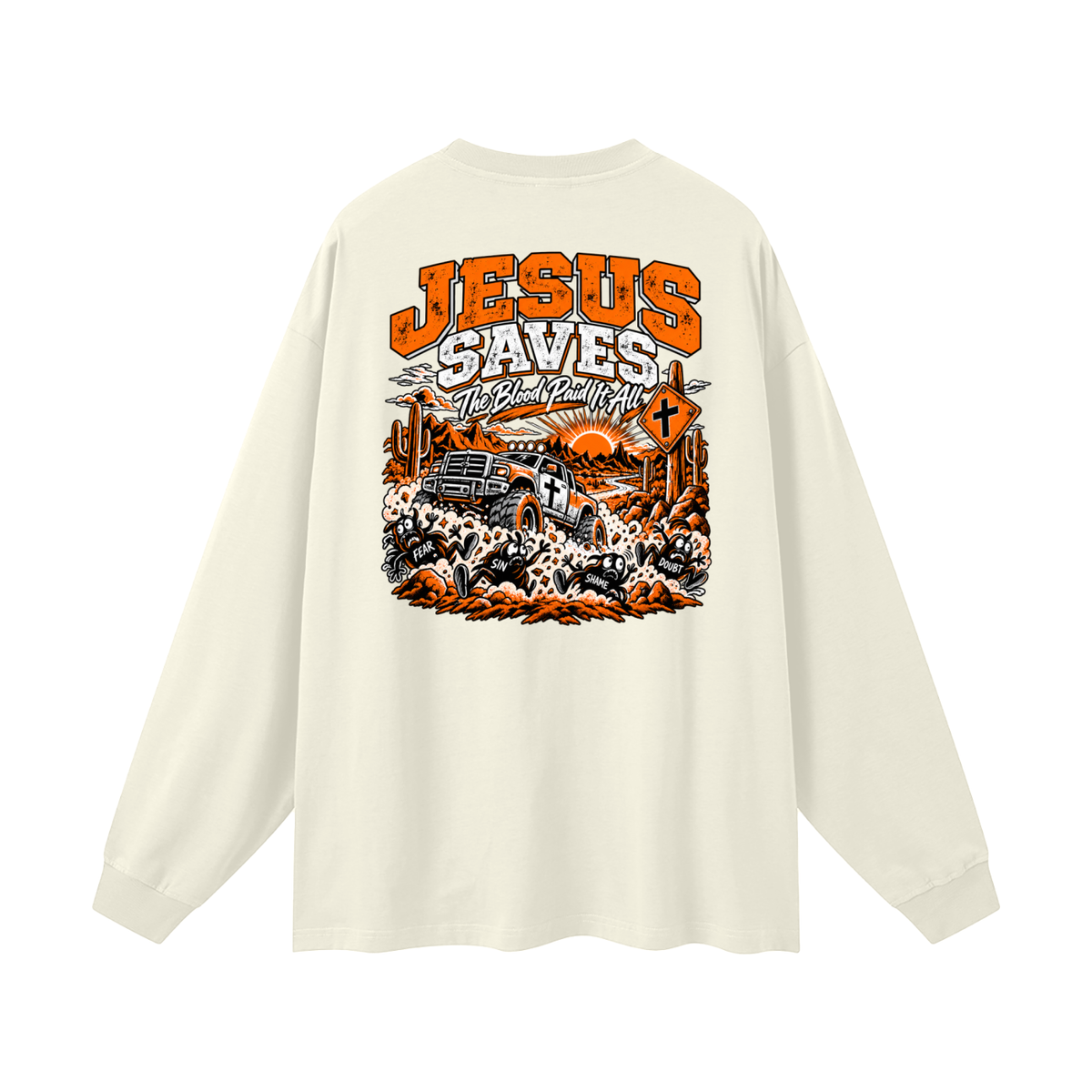 JESUS DIED FOR FOR OUR SINS THAT'S THE GOOD NEWS 1 CORTHIANS 15:1-4 JESUS SAVES THE BLOOD PAID IT ALL Long Sleeve T-Shirt