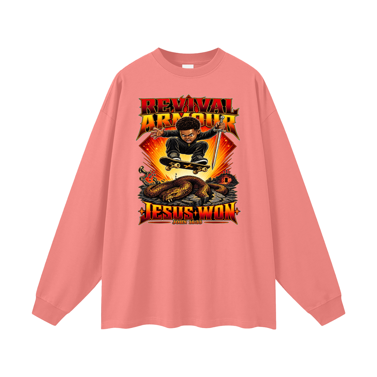 REVIVAL ARMOUR JESUS * WON - JOHN 16:33 - Long Sleeve T-Shirt