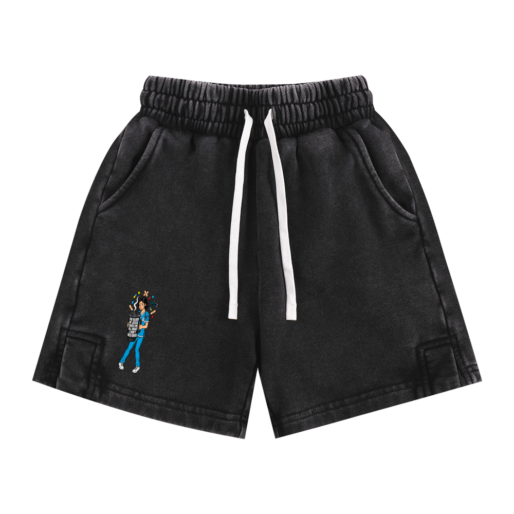 THE BLOOD OF JESUS SAVES ME ALL NIGHT I DON'T NEED DRUGS Kids' Shorts