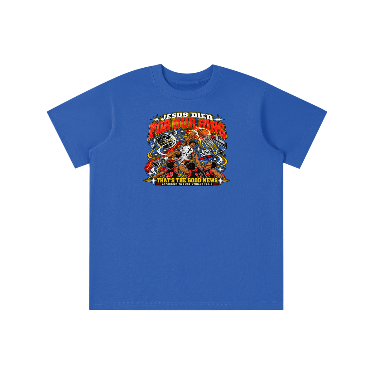 Jesus died for our sins that's the good news according to 1 Corinthians 15:1-4 youthT-shirt