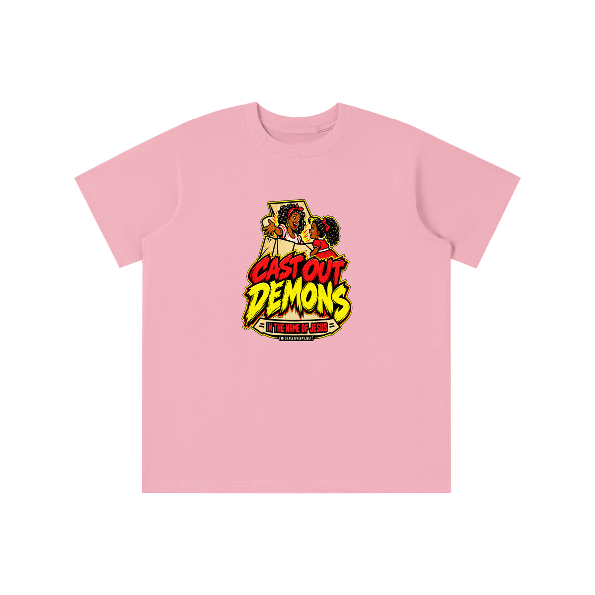 CAST OUT DEMONS IN THE NAME OF JESUS (MICHAELJPHELPS.NET) youth T-shirt