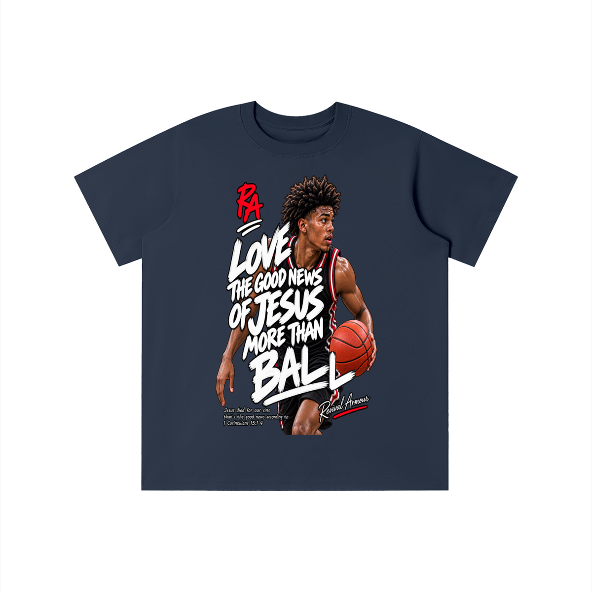 LOVE THE GOOD NEWS OF JESUS MORE THAN BALL youth T-shirt
