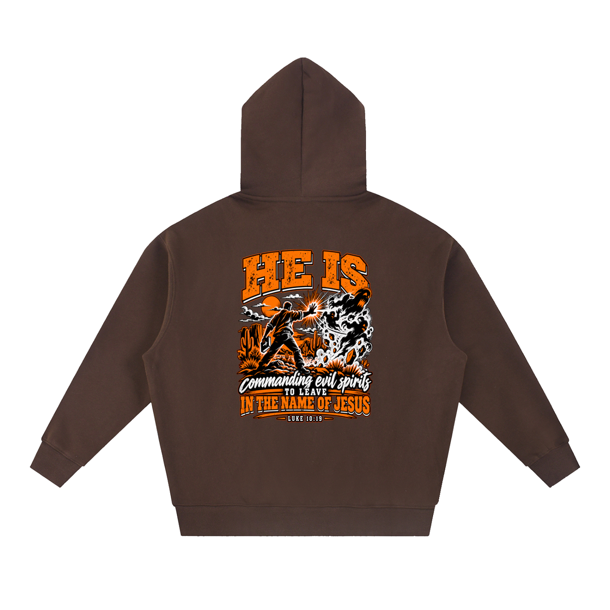 THE WEAPONS OF OUR WARFARE ARE NOT CARNAL HE IS COMMANDING EVIL SPIRITS TO LEAVE IN THE NAME OF JESUS - LUKE 10:19 - Hoodie