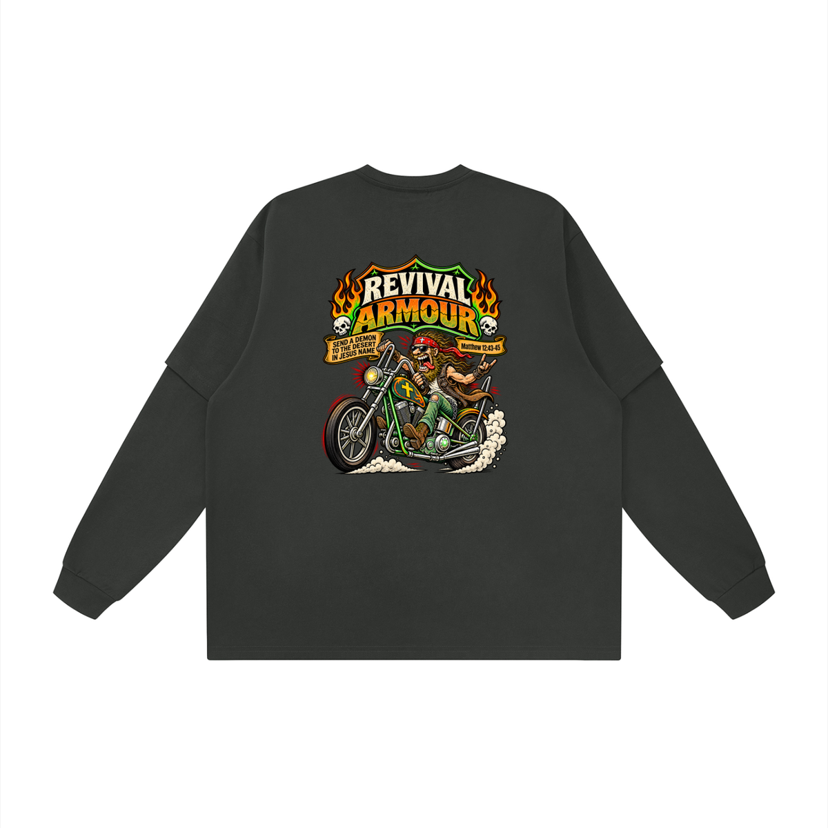 JESUS SAVES REVIVAL ARMOUR SEND A DEMON TO THE DESERT IN THE NAME OF JESUS Long Sleeve T-Shirt