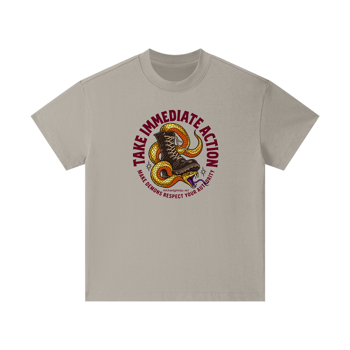 TAKE IMMEDIATE ACTION MAKE DEMONS RESPECT YOUR AUTHORITY michaeljphelps.net Kids T-Shirt