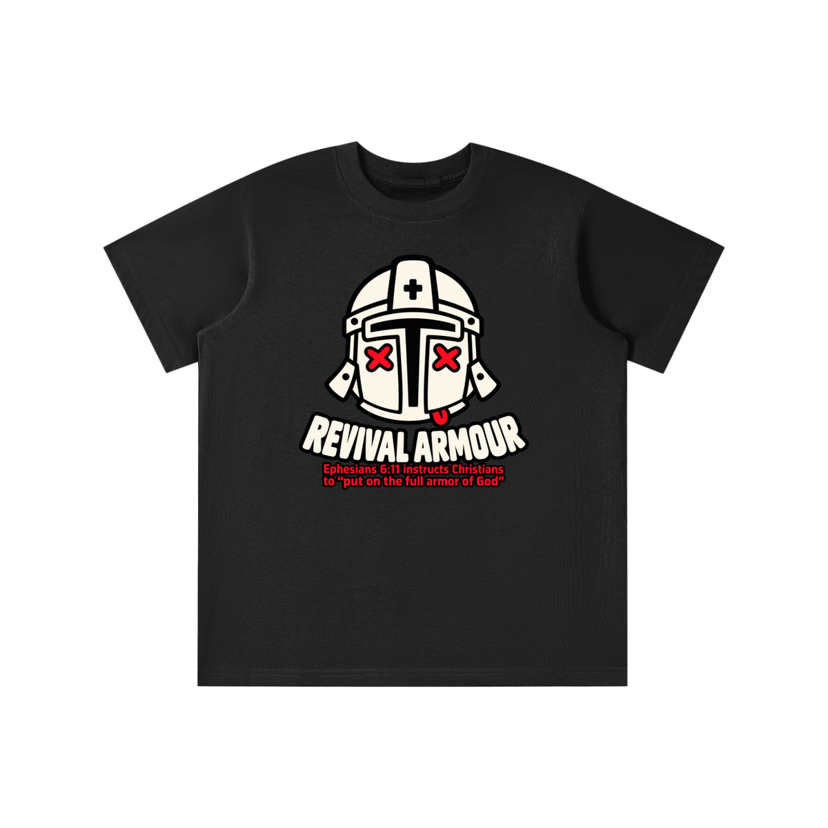 REVIVAL ARMOUR Ephesians 6:11 instructs Christians to "put on the full armor of God" youth T-shirt