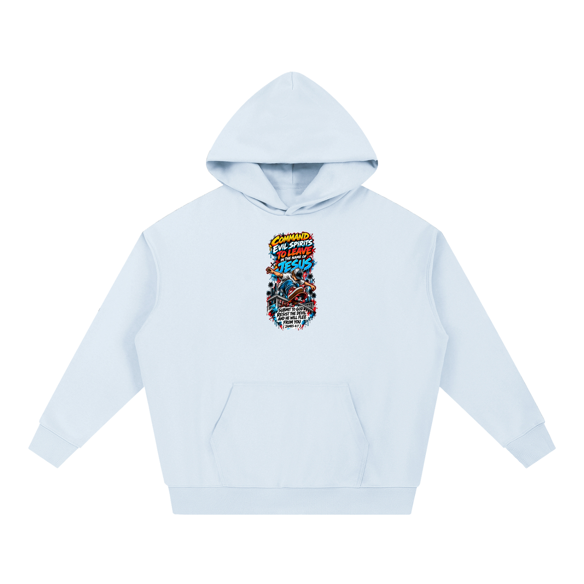 COMMAND EVIL SPIRITS TO LEAVE IN THE NAME OF JESUS SUBMIT TO GOD RESIST THE DEVIL AND HE WILL FLEE FROM YOU ( JAMES 4:7 ) Hoodie