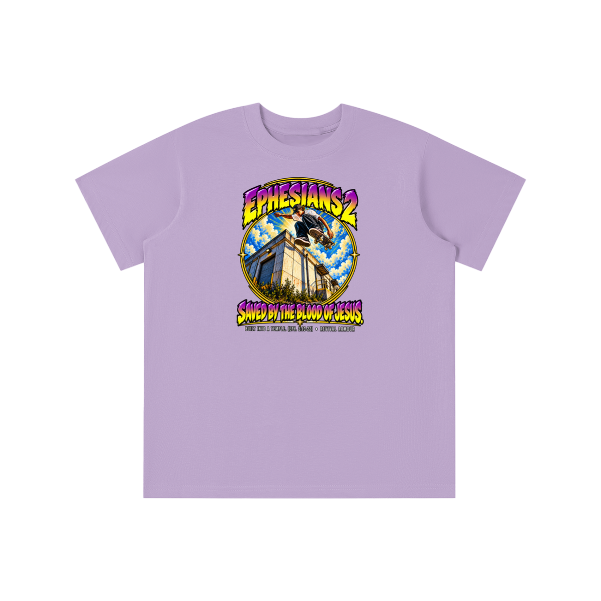 EPHESIANS 2 SAVED BY THE BLOOD OF JESUS BUILT INTO A TEMPLE. (EPH. 2:13-22) youth T-shirt