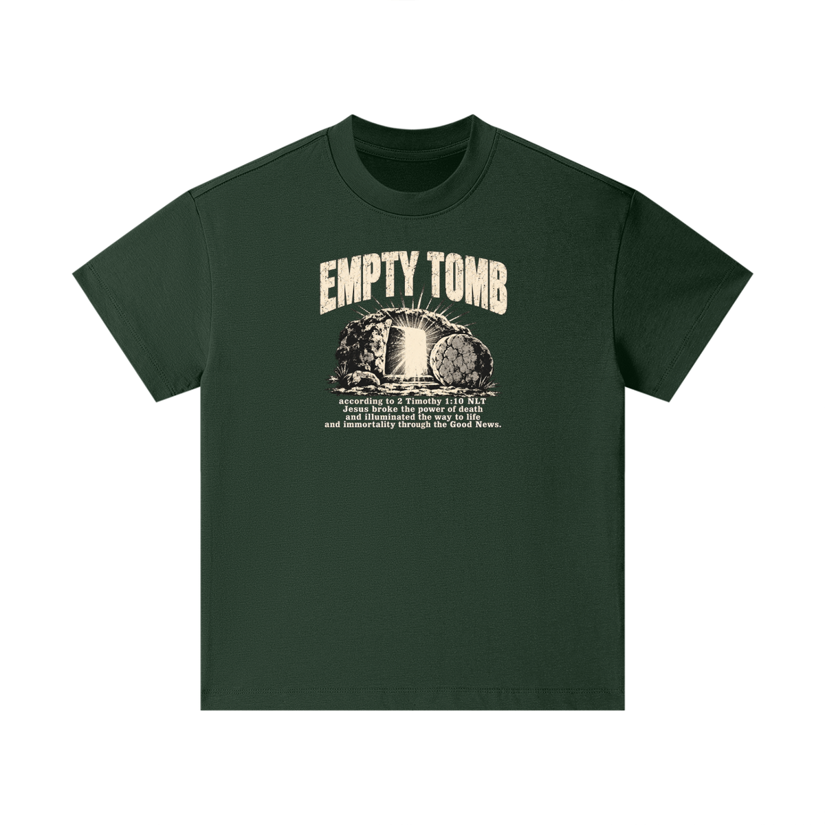 EMPTY TOMB according 2 Timothy 1:10 NLT Jesus broke the power of death and illuminated the way to life and immortality though the good news Kids T-Shirt