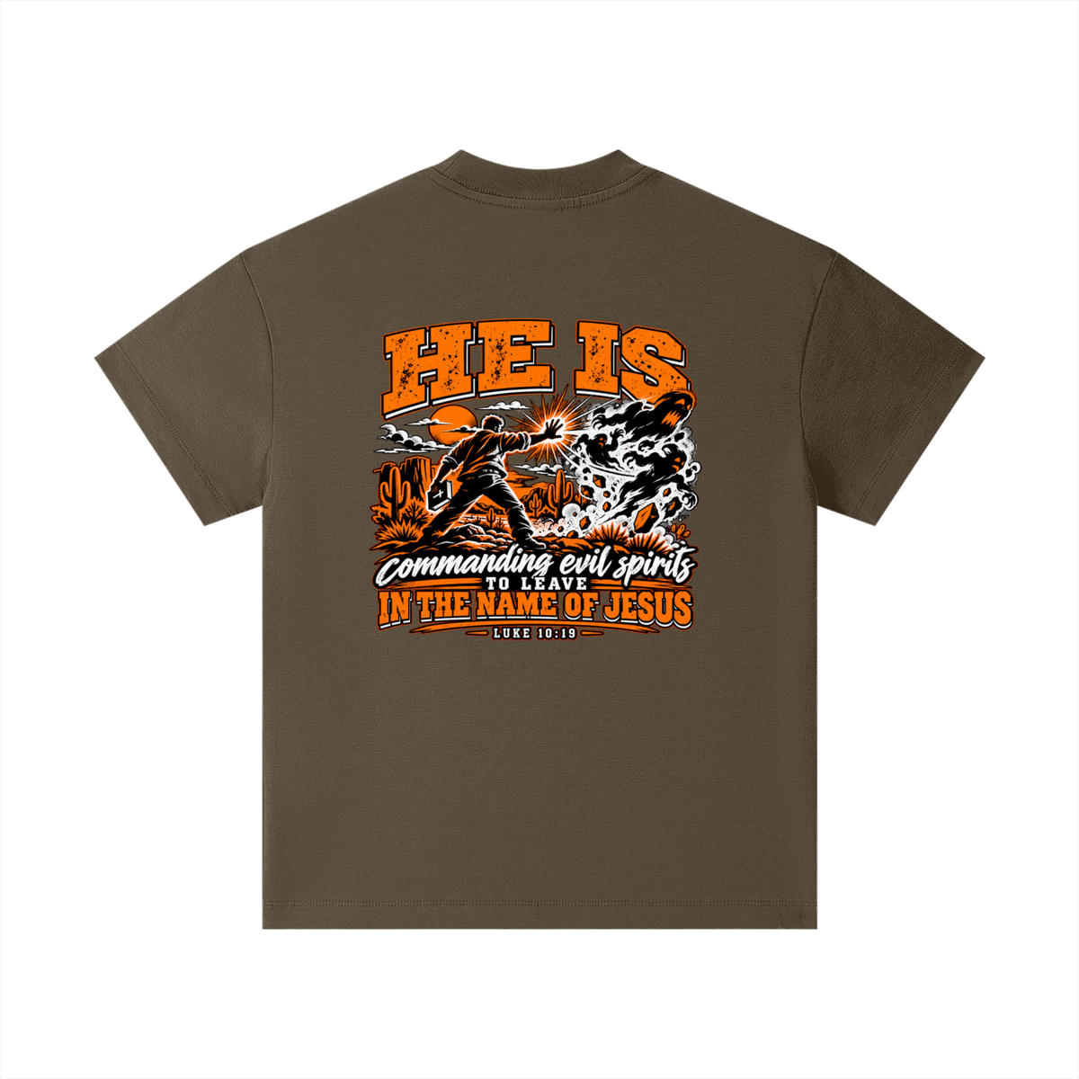 THE WEAPONS OF OUR WARFARE ARE NOT CARNAL HE IS COMMANDING EVIL SPIRITS TO LEAVE IN THE NAME OF JESUS - LUKE 10:19 - Kids T-Shirt