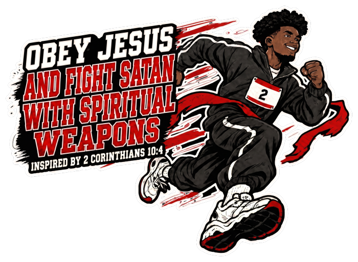 OBEY JESUS AND FIGHT SATAN WITH SPIRITUAL WEAPONS INSPIRED BY 2 CORINTHIANS 10:4 Kids T-Shirt