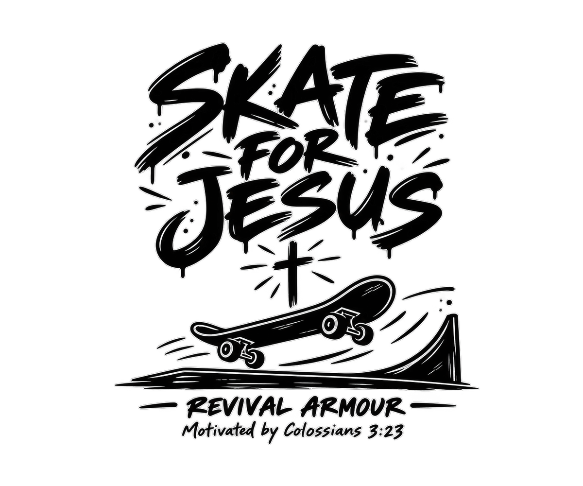 SKATE FOR JESUS REVIVAL ARMOUR Motivated by Colossians 3:23 T-Shirt
