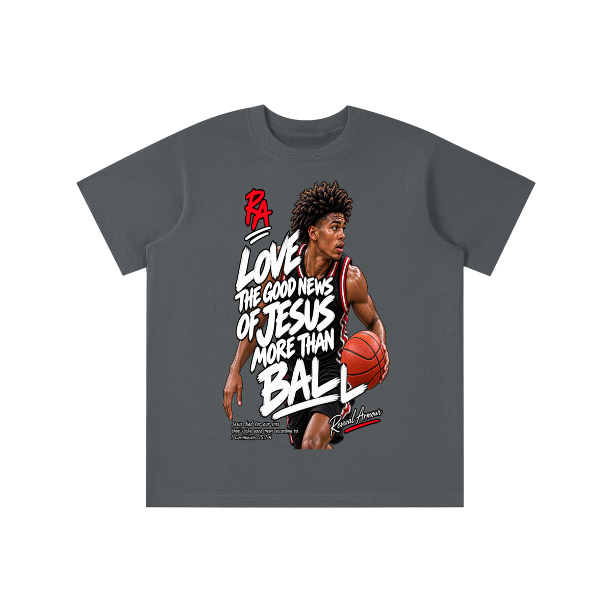 LOVE THE GOOD NEWS OF JESUS MORE THAN BALL youth T-shirt