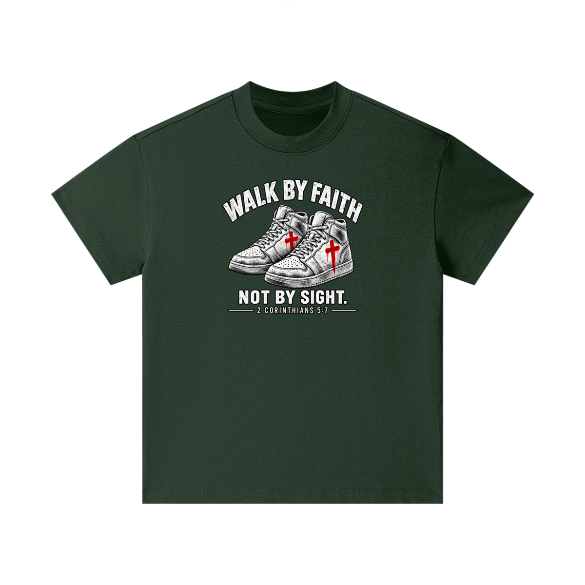 Walk by faith not by sight. Kids T-Shirt