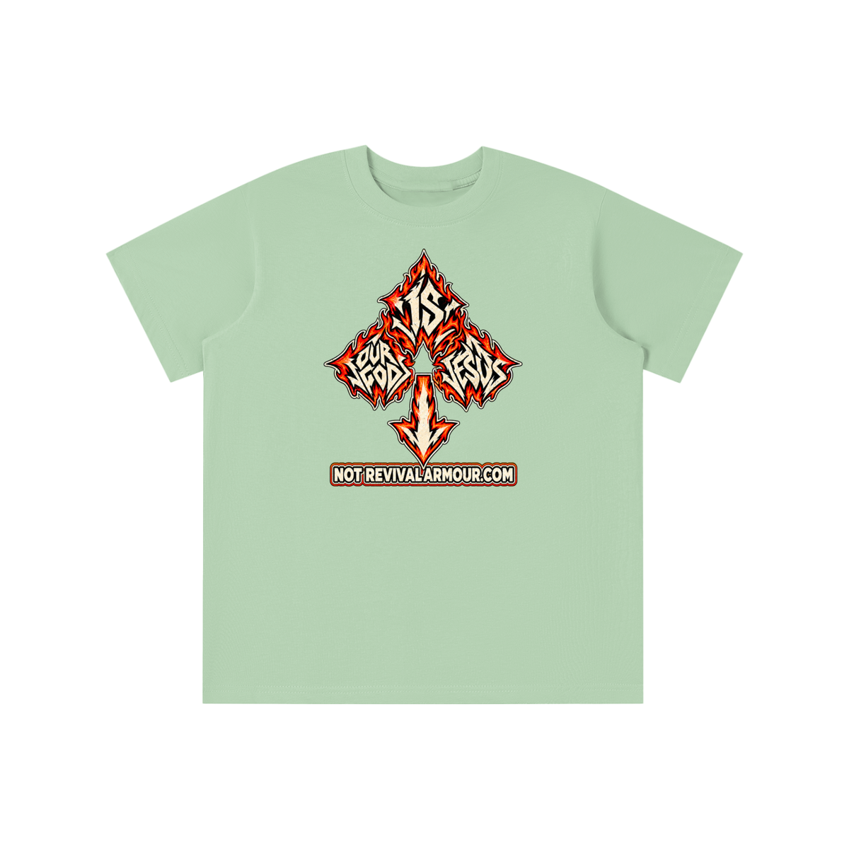 OUR GOD IS JESUS NOT REVIVALARMOUR.COM youth T-shirt