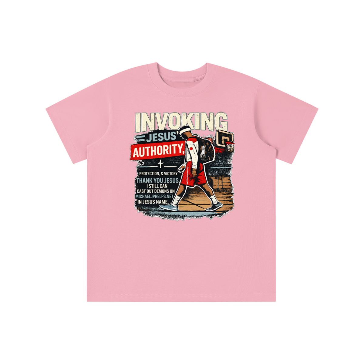 INVOKING JESUS' AUTHORITY, PROTECTION, & VICTORY THANK YOU JESUS I STILL CAN CAST OUT DEMONS ON MICHAELJPHELPS.NET IN JESUS NAME. youth T-shirt