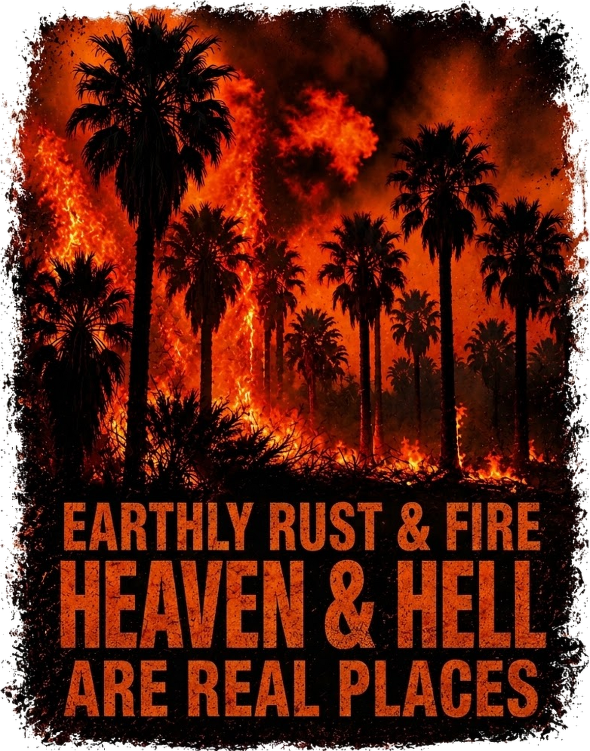 EARTHLY RUST & FIRE HEAVEN & HELL ARE REAL PLACES Hoodie