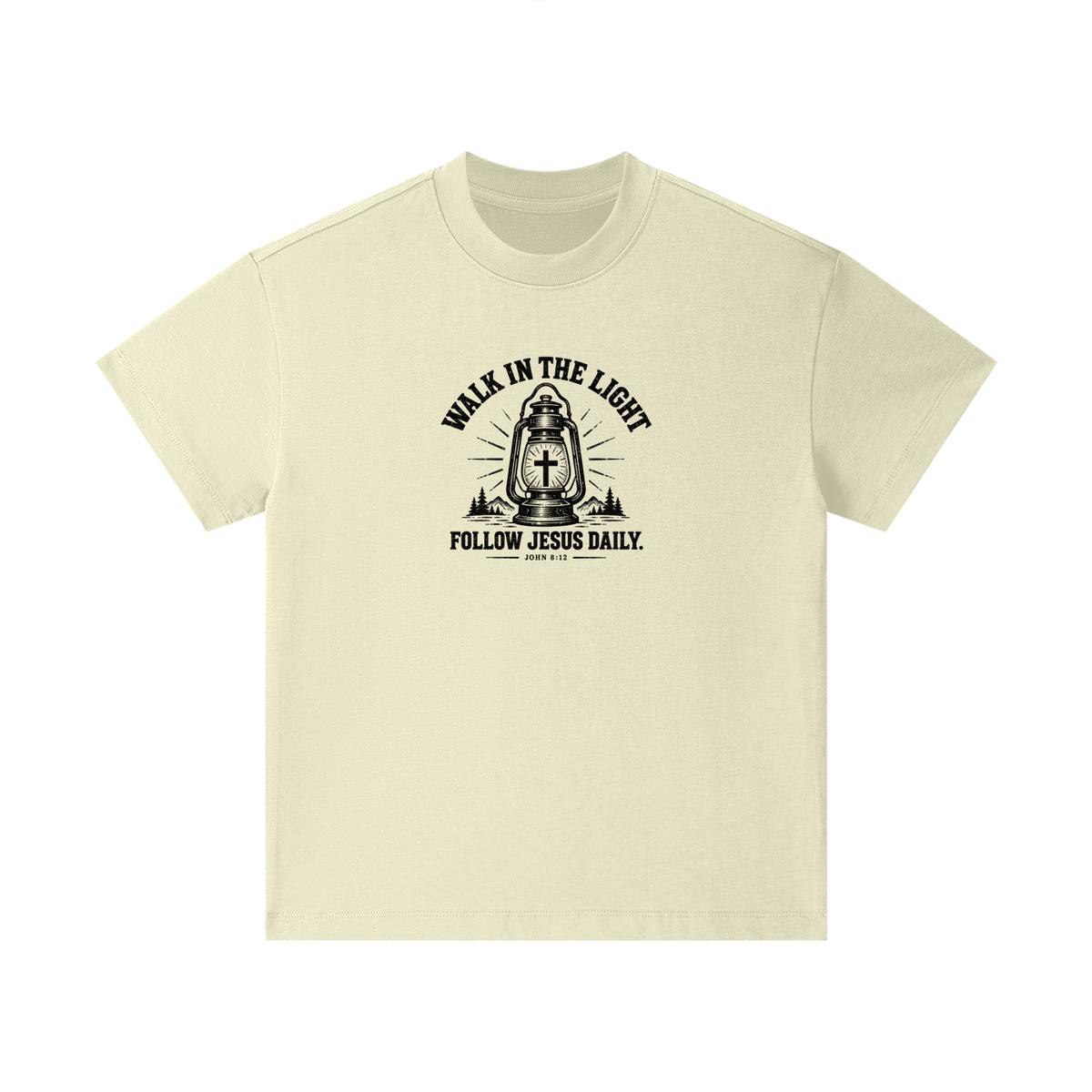 WALK IN THE LIGHT FOLLOW JESUS DAILY. - JOHN 8:12 Kids T-Shirt