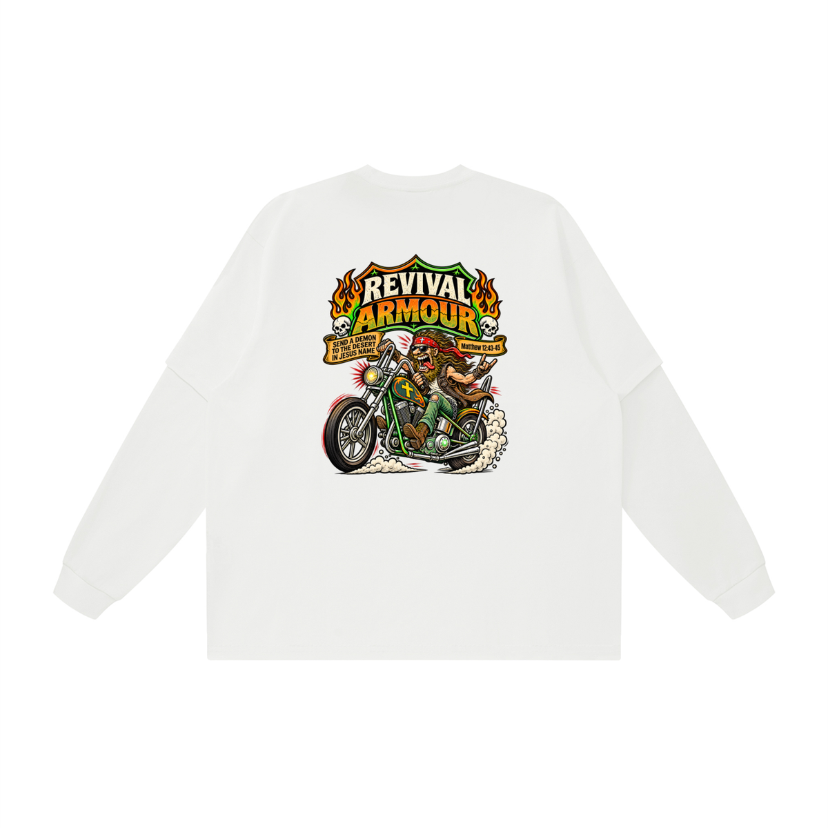 JESUS SAVES REVIVAL ARMOUR SEND A DEMON TO THE DESERT IN THE NAME OF JESUS Long Sleeve T-Shirt