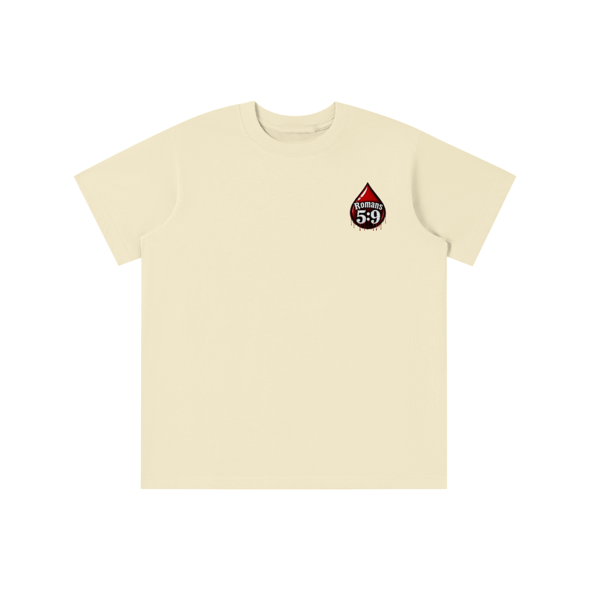 Romans 5:9 blood emoji youth T-shirt
