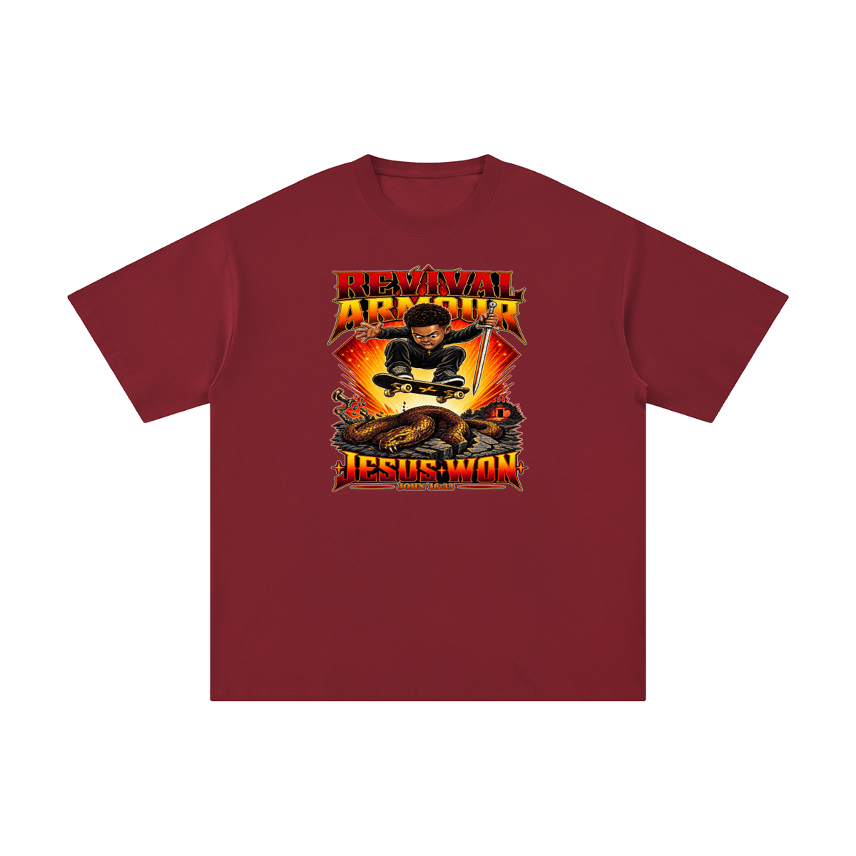 REVIVAL ARMOUR JESUS * WON - JOHN 16:33 - T-Shirt