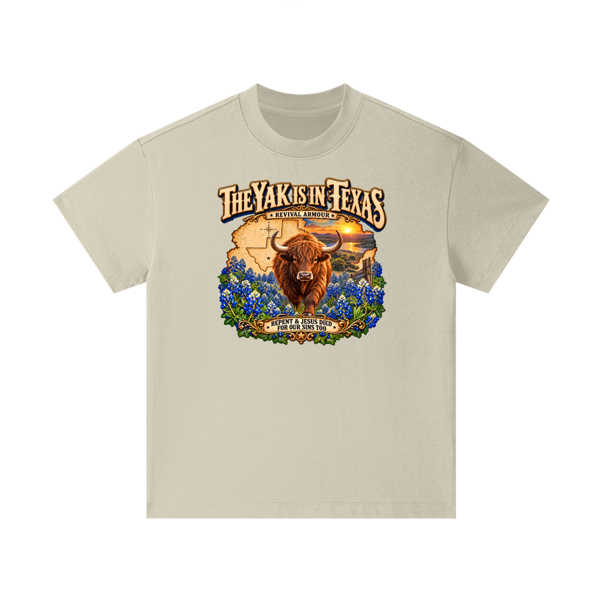 THE YAK IS IN TEXAS REPENT & JESUS DIED FOR OUR SINS TOO Kids T-Shirt