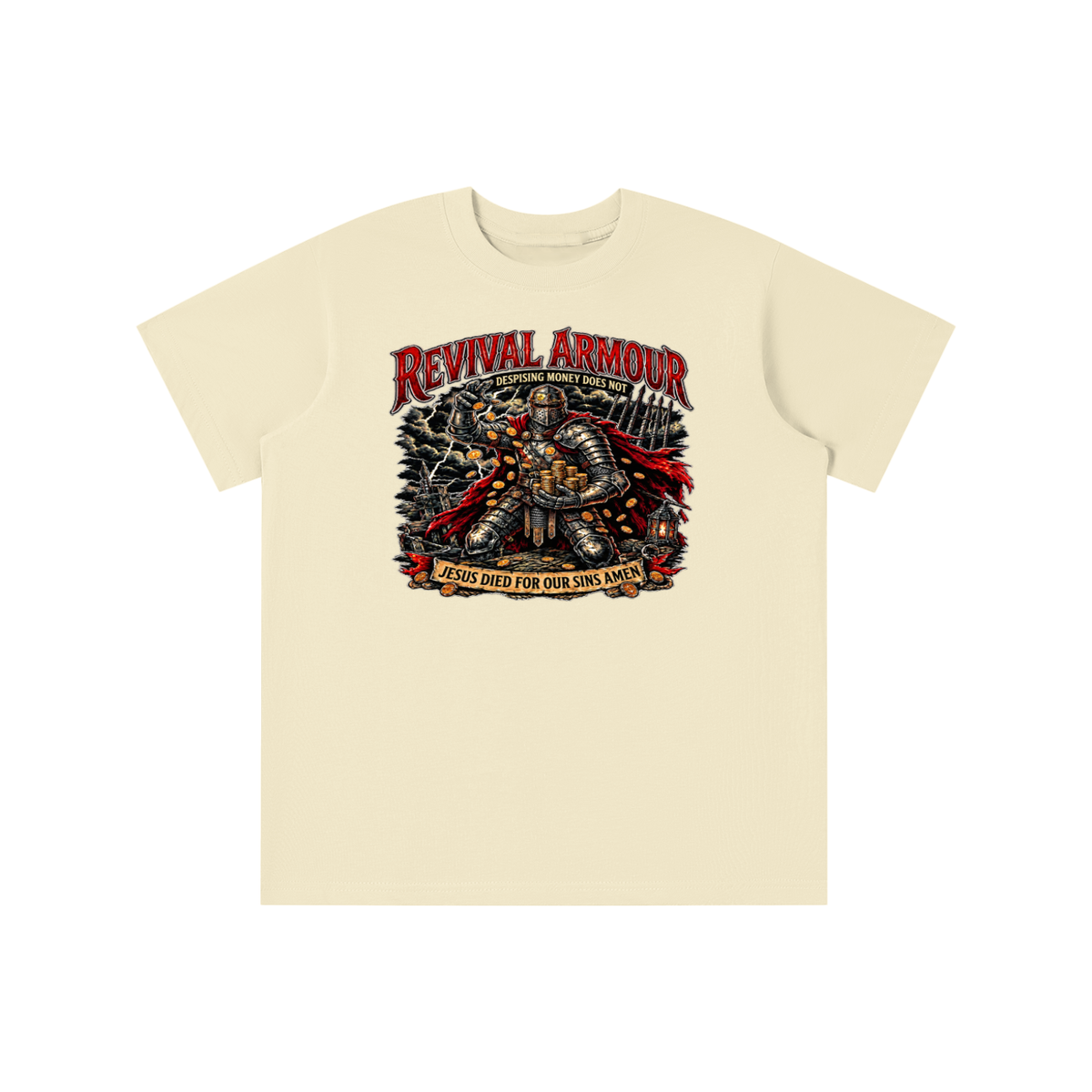 REVIVAL ARMOUR DESPISING MONEY DOES NOT JESUS DIED FOR OUR SINS AMEN youth T-shirt