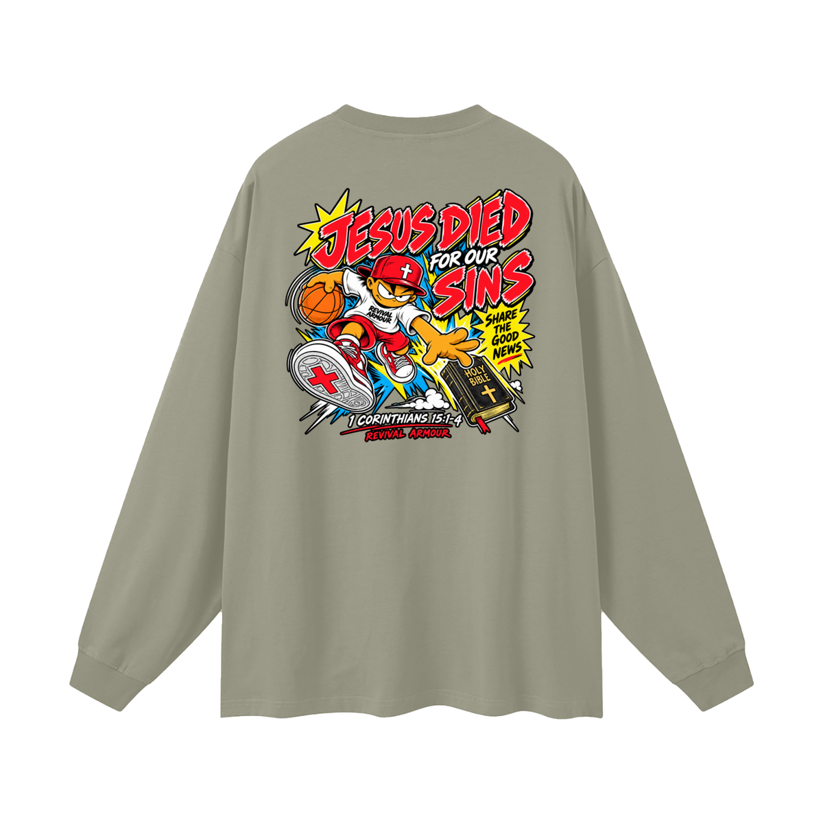 SUBMIT TO JESUS RESIST THE DEVIL AND HE WILL FLEE FROM YOU INSPIRED BY JAMES 4:7 JESUS DIED FOR OUR SINS SHARE THE GOOD NEWS HOLY BIBLE 1 CORTHIANS 15:1-4 REVIVAL ARMOUR Long Sleeve T-Shirt
