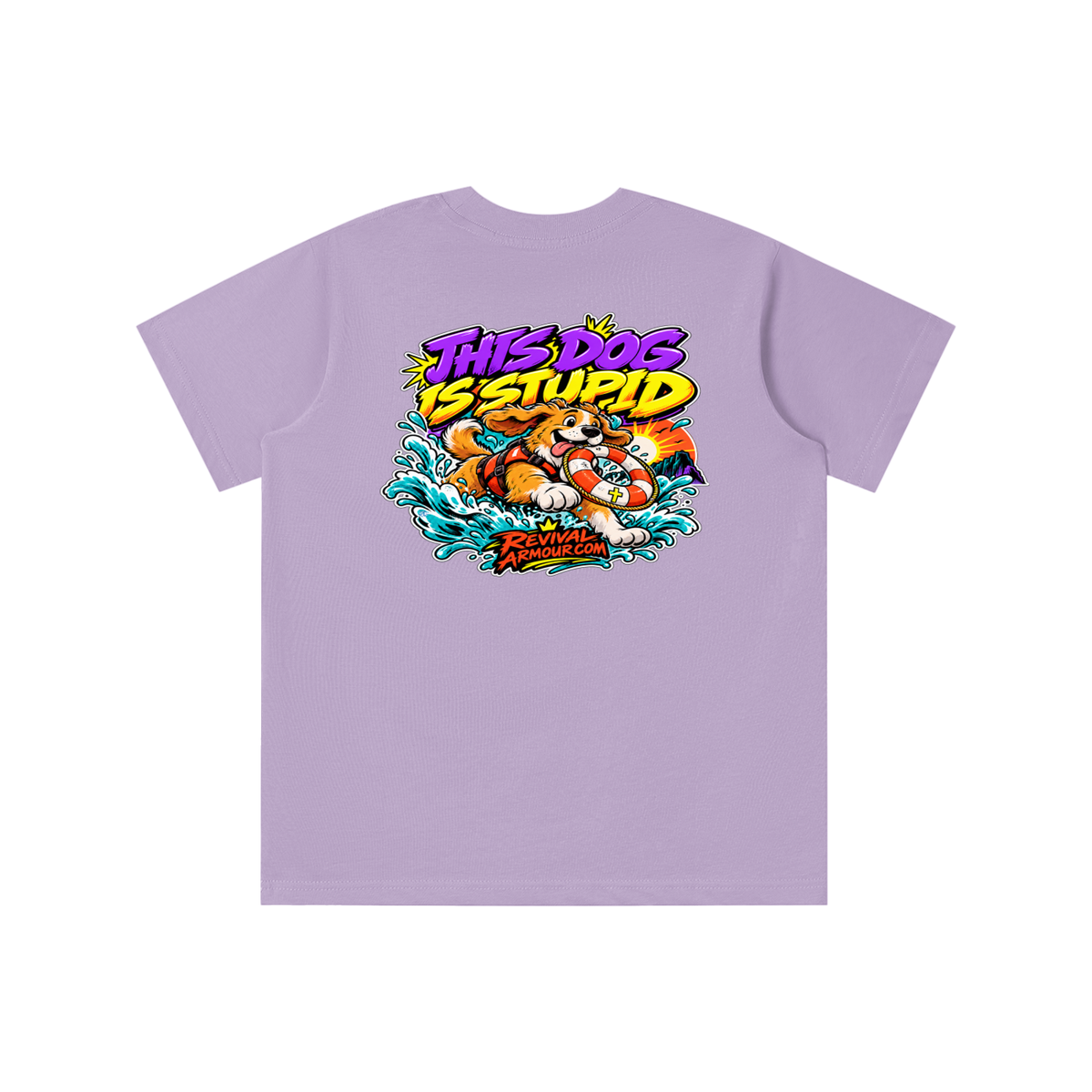 THIS DOG IS STUPID REVIVALARMOUR.COM youth T-shirt