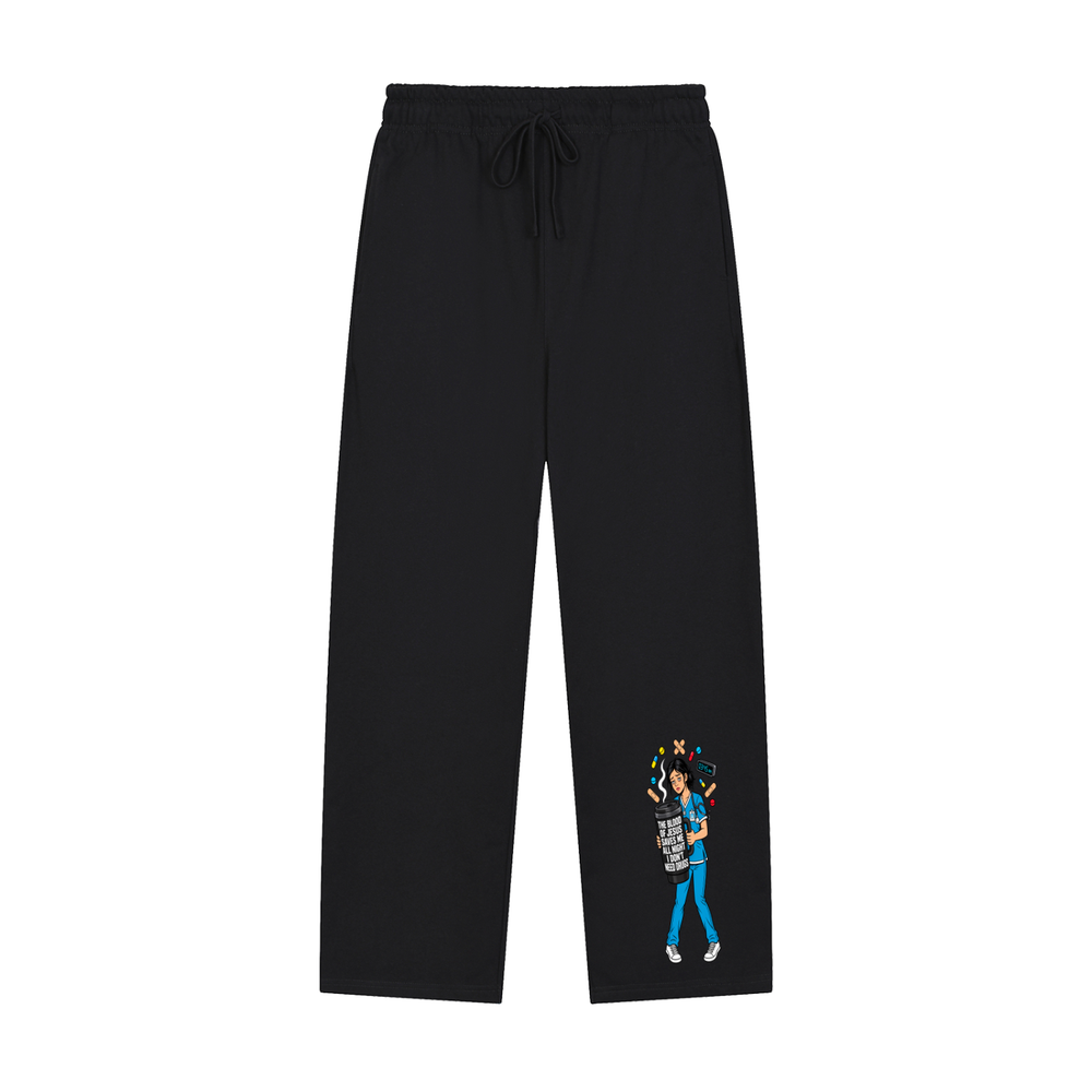 THE BLOOD OF JESUS SAVES ME ALL NIGHT I DON'T NEED DRUGS Sweatpants