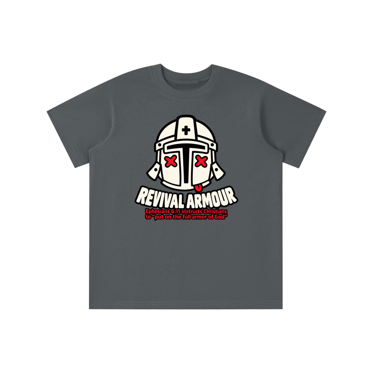 REVIVAL ARMOUR Ephesians 6:11 instructs Christians to "put on the full armor of God" youth T-shirt