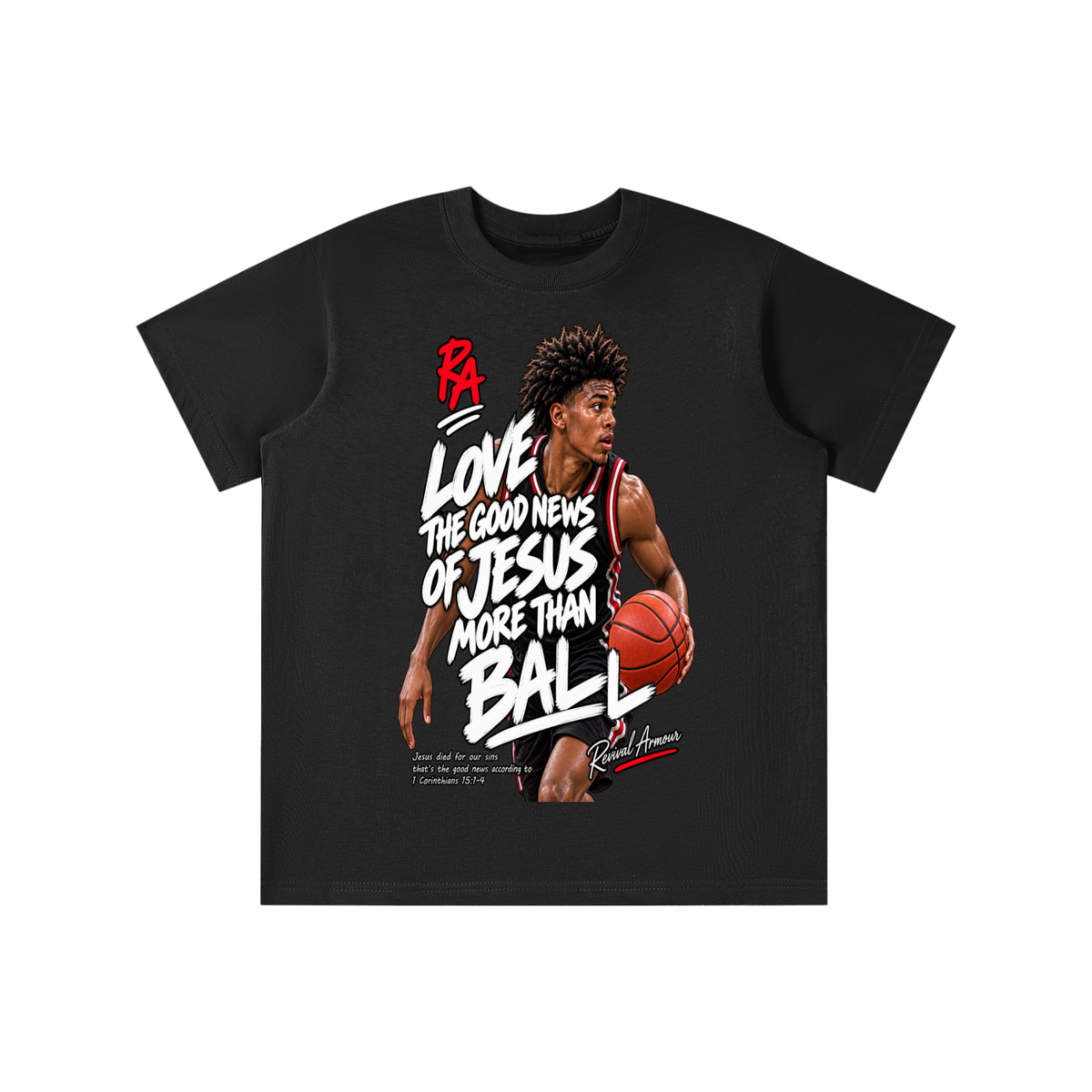 LOVE THE GOOD NEWS OF JESUS MORE THAN BALL youth T-shirt