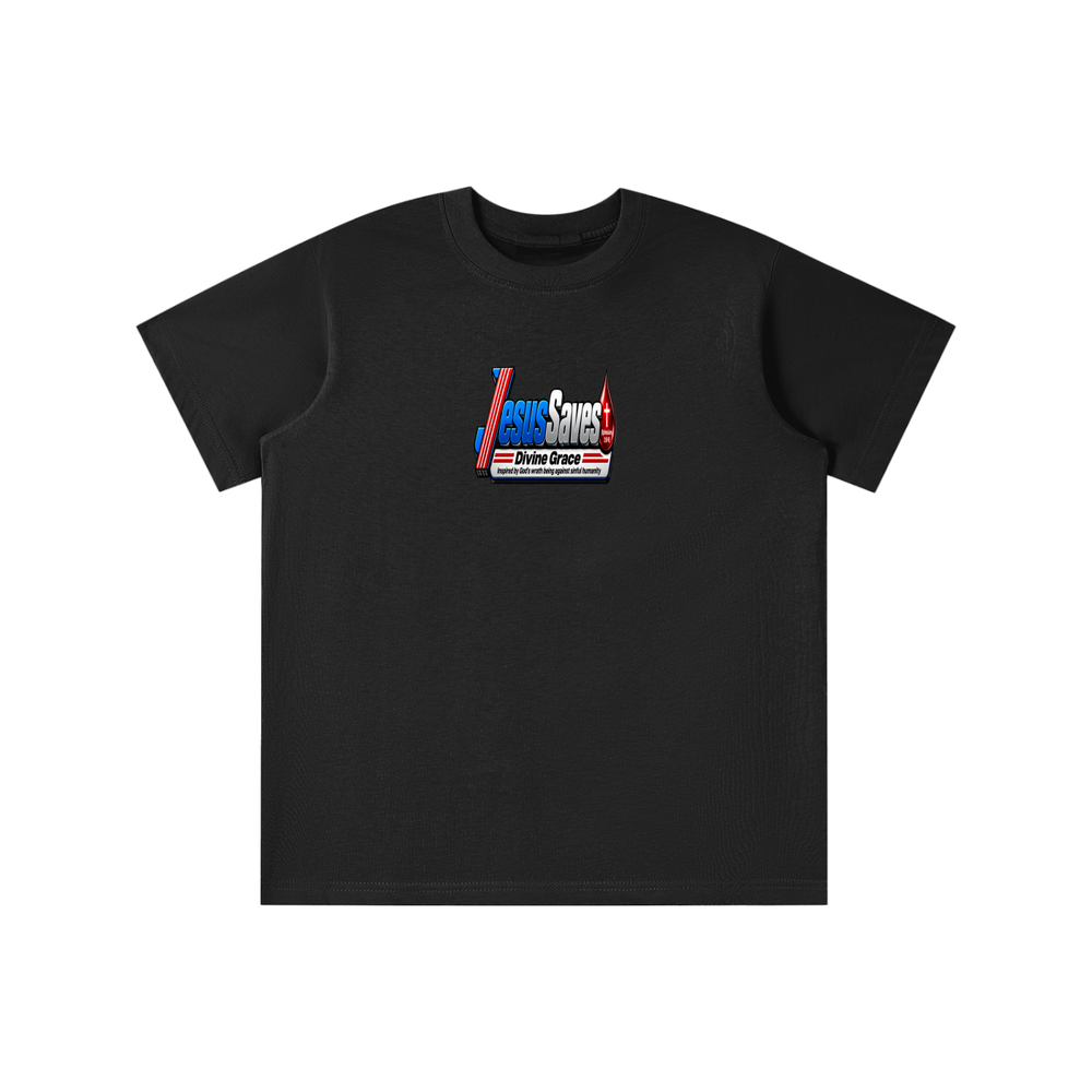 JESUS SVAES (EPHESIANS 2:8-9) DIVINE GRACE INSPIRED BY GOD'S WRATH BEING AGAINST SINFUL HUMANITY youth T-shirt