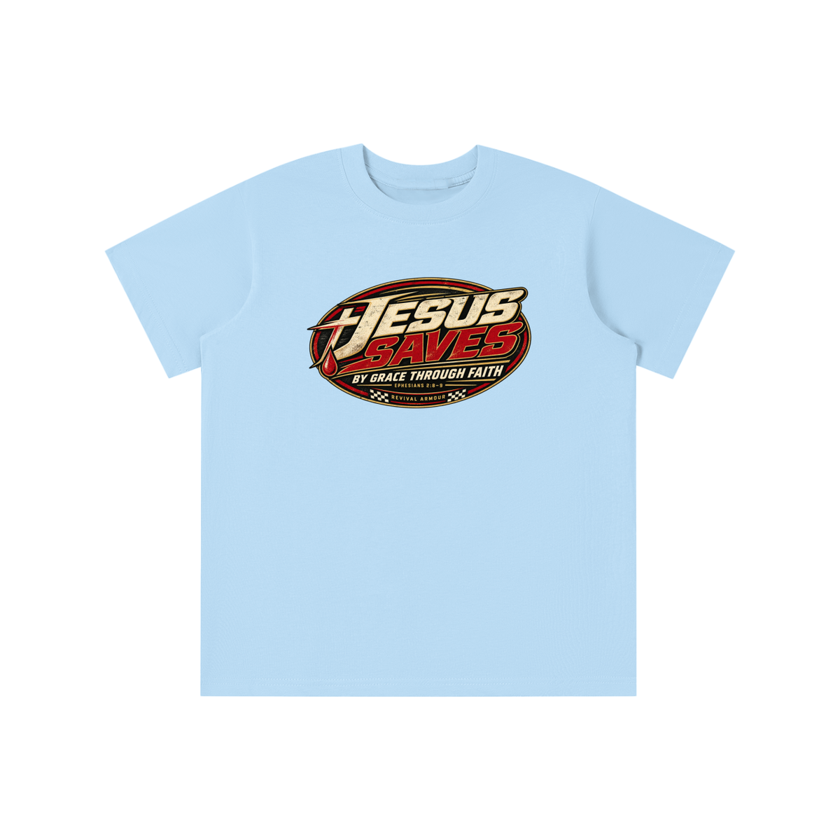 JESUS SAVES BY GRACE THROUGH FAITH - EPHESIANS 2:8-9 - youth T-shirt