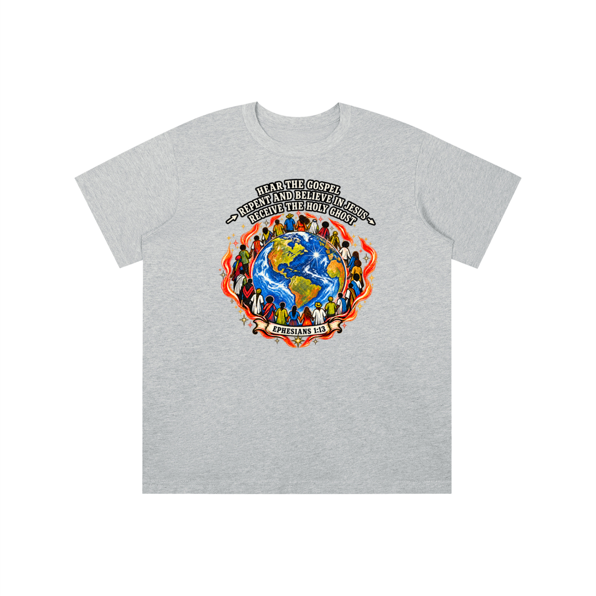 Hear the Gospel > repent and believe in Jesus > Receive the Holy Ghost youth T-shirt