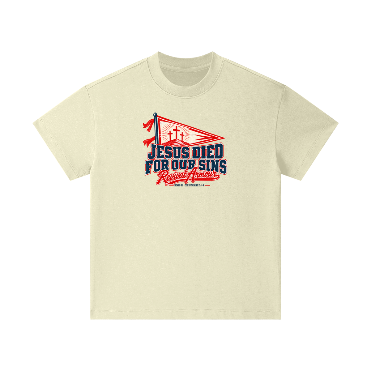 JESUS DIED FOR OUR SIN Revival Armour MOVED BY 1 CORINTHIANS 15:1-4 Kids T-Shirt