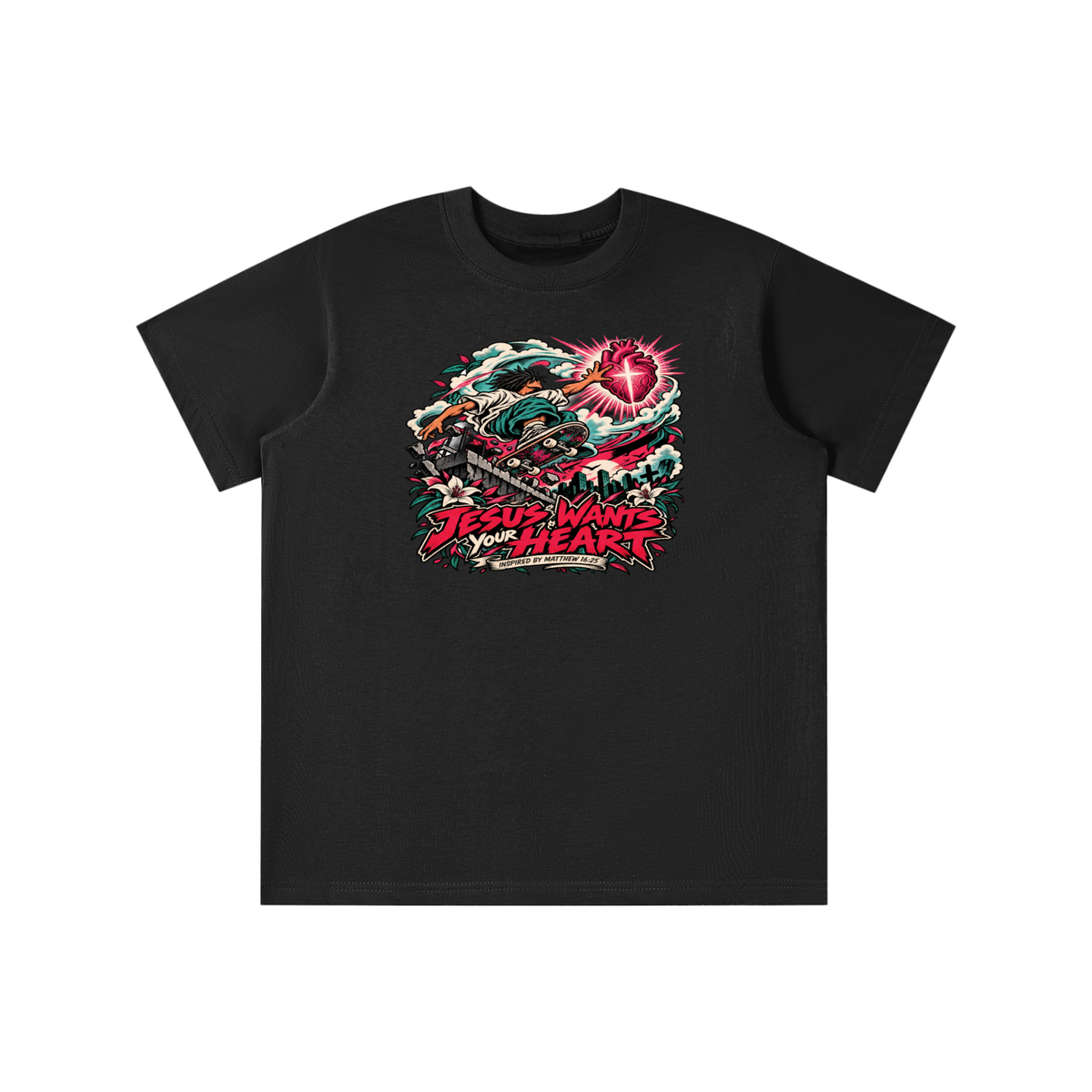 JESUS WANTS YOUR HEART INSPIRED BY MATTHEW 16:25 youth T-shirt