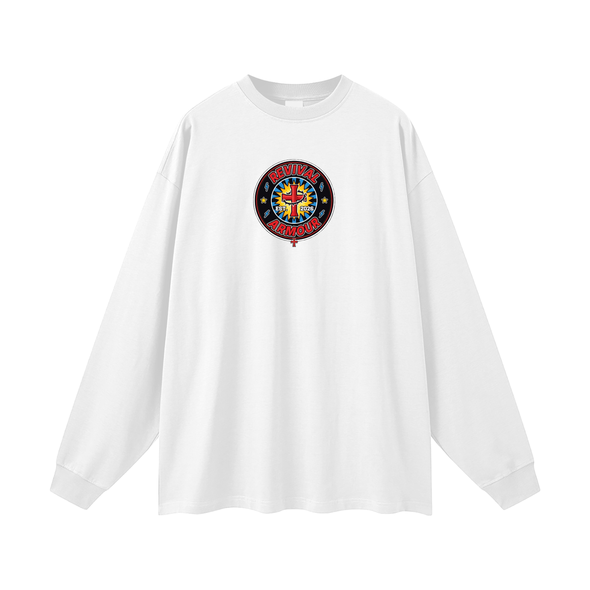 REVIVAL EST. 2026 ARMOUR JESUS DIED FOR OUR SINS Long Sleeve T-Shirt