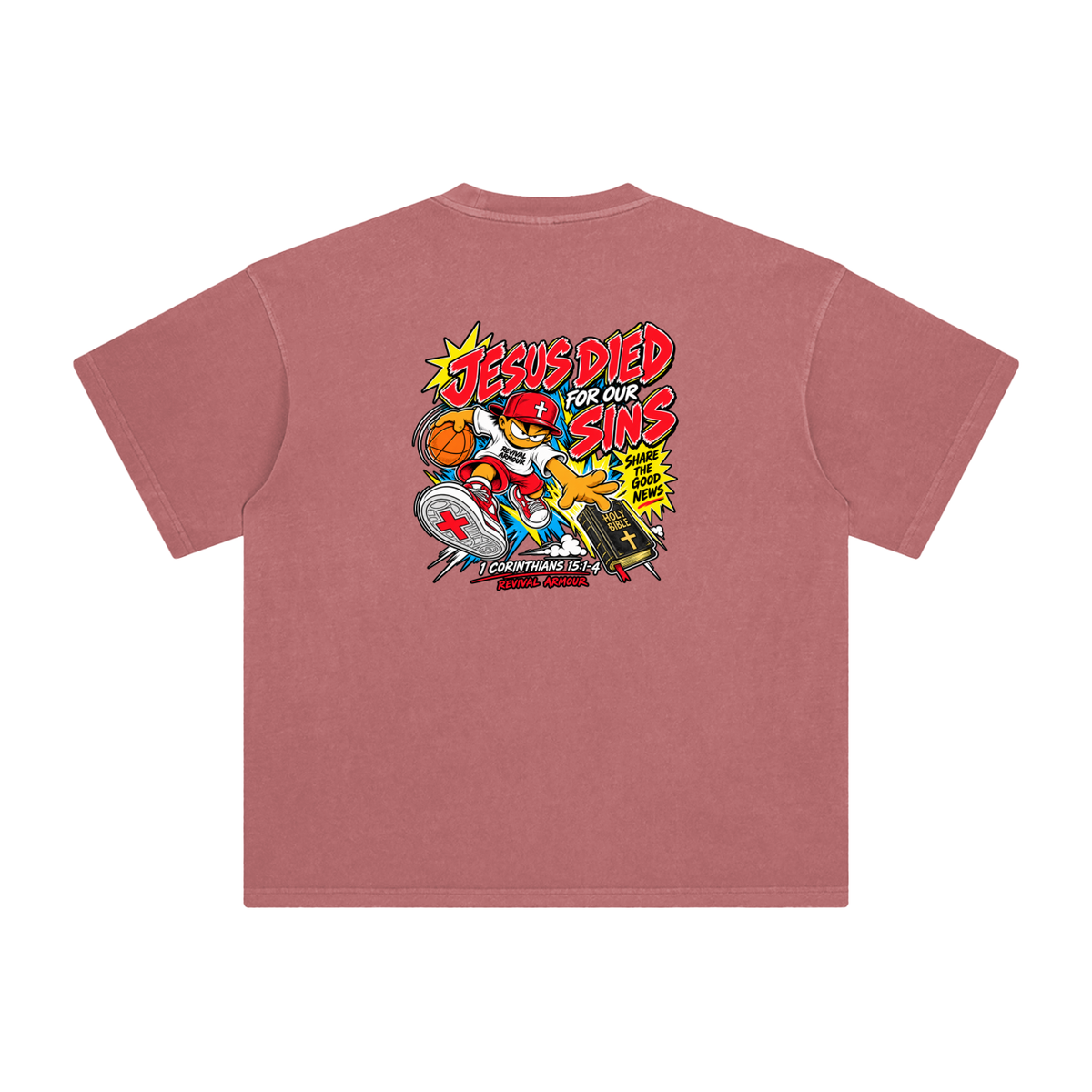 SUBMIT TO JESUS RESIST THE DEVIL AND HE WILL FLEE FROM YOU INSPIRED BY JAMES 4:7 JESUS DIED FOR OUR SINS SHARE THE GOOD NEWS HOLY BIBLE 1 CORTHIANS 15:1-4 REVIVAL ARMOUR T-Shirt