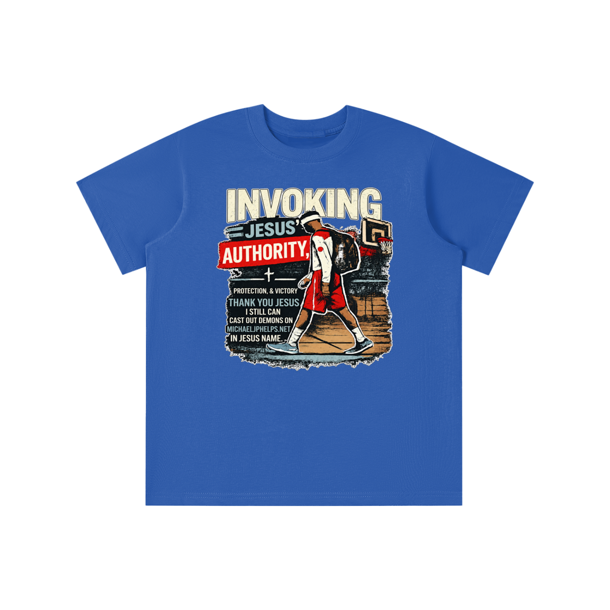 INVOKING JESUS' AUTHORITY, PROTECTION, & VICTORY THANK YOU JESUS I STILL CAN CAST OUT DEMONS ON MICHAELJPHELPS.NET IN JESUS NAME. youth T-shirt