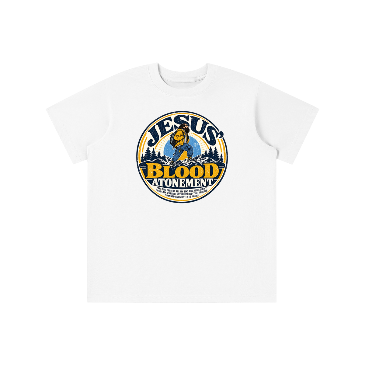 JESUS' BLOOD ATONEMENT PAYS THE DEBT OF ALL MY SINS AND JESUS DIDN'T COMPLAIN WHEN HE GOT MURDERED THAT MURDER SPNNED ROUGHLY 12-15 HOURS youth T-shirt