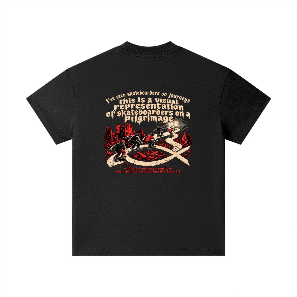 skateboarders on a pilgrimage Kids T-Shirt