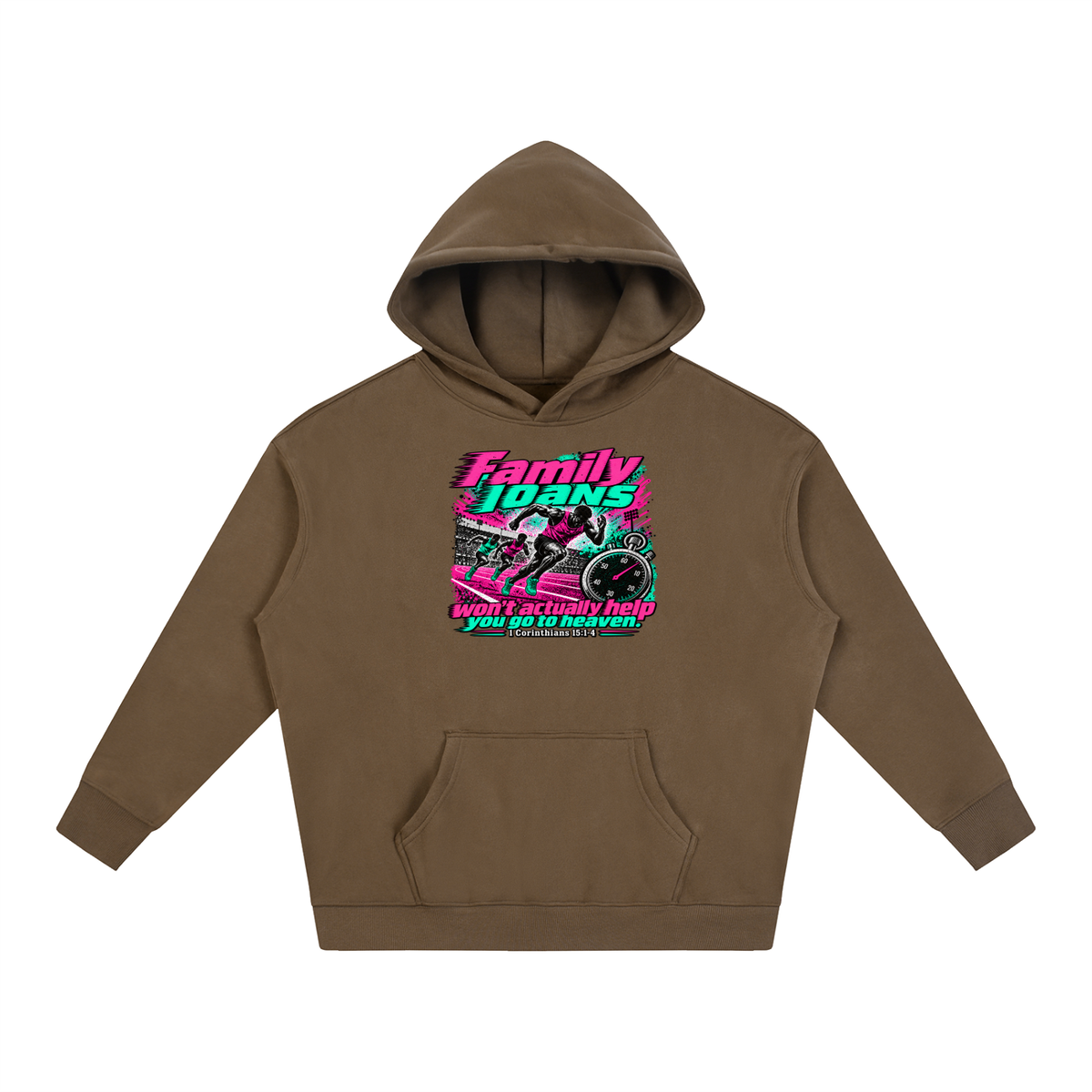 Family loans won't actually help you go to heaven. 1 Corinthians 15:1-4 Hoodie