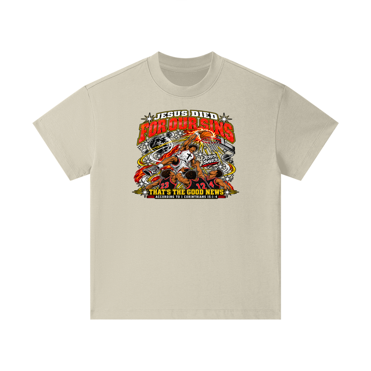 Jesus died for our sins that's the good news according to 1 Corinthians 15:1-4 Kids T-Shirt